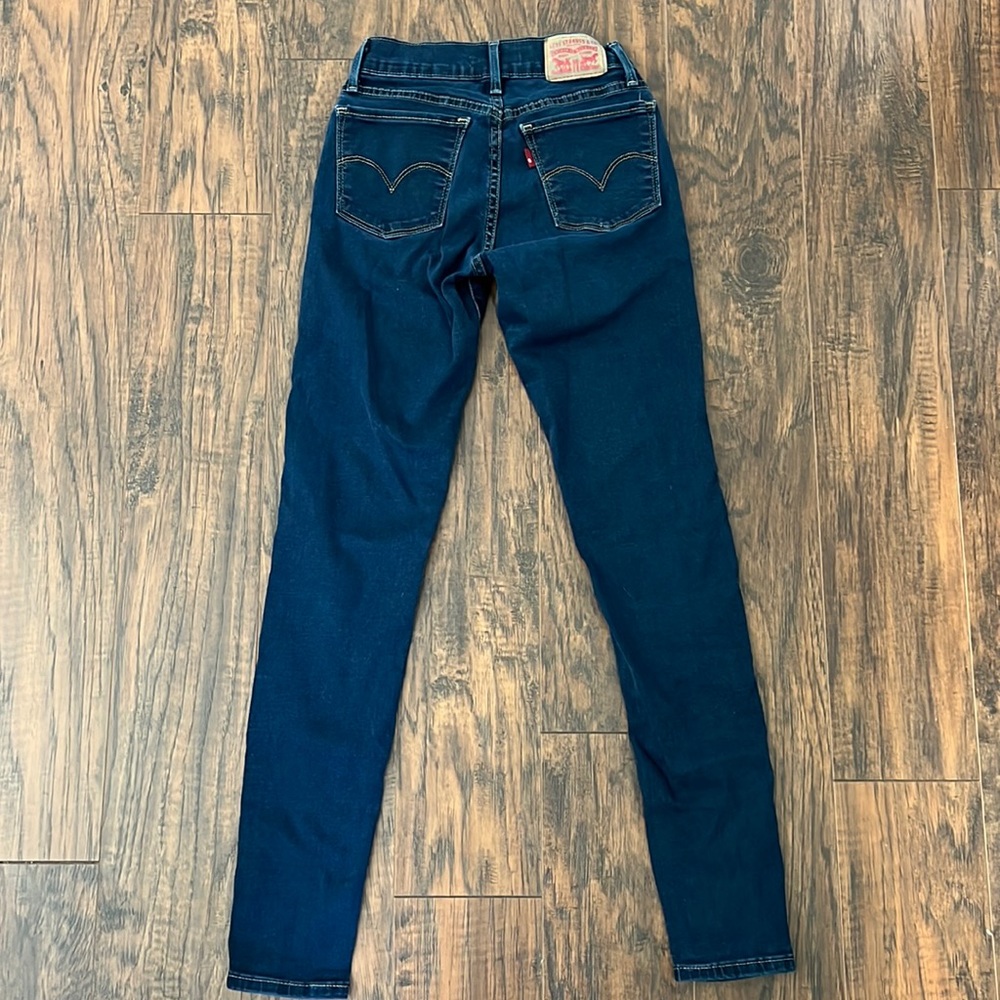 Levis 710 Super Skinny 25 Stretch Denim Jeans Dark Wash Blue
